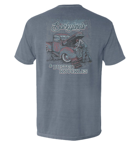 Backyards and Busted Knuckles Pocket Tee Shield Republic