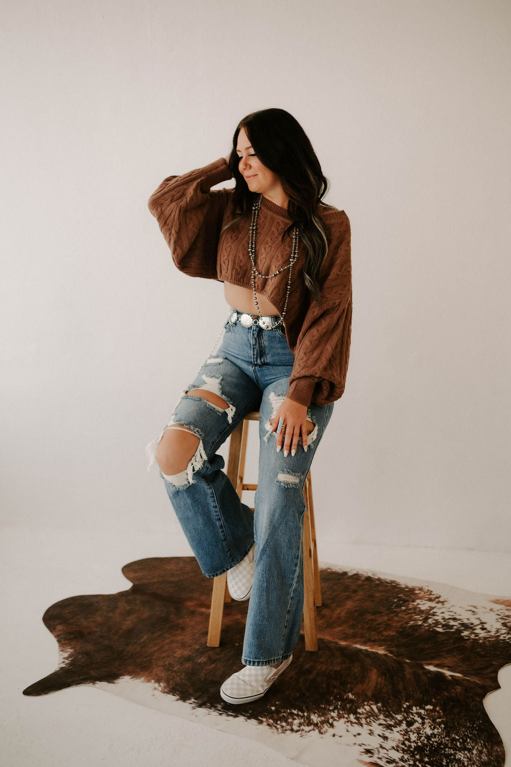 Kimber's Fall Boho Crop Sweater Wild Cactus Boutique