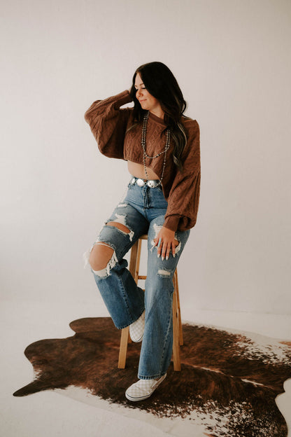 Kimber's Fall Boho Crop Sweater Wild Cactus Boutique