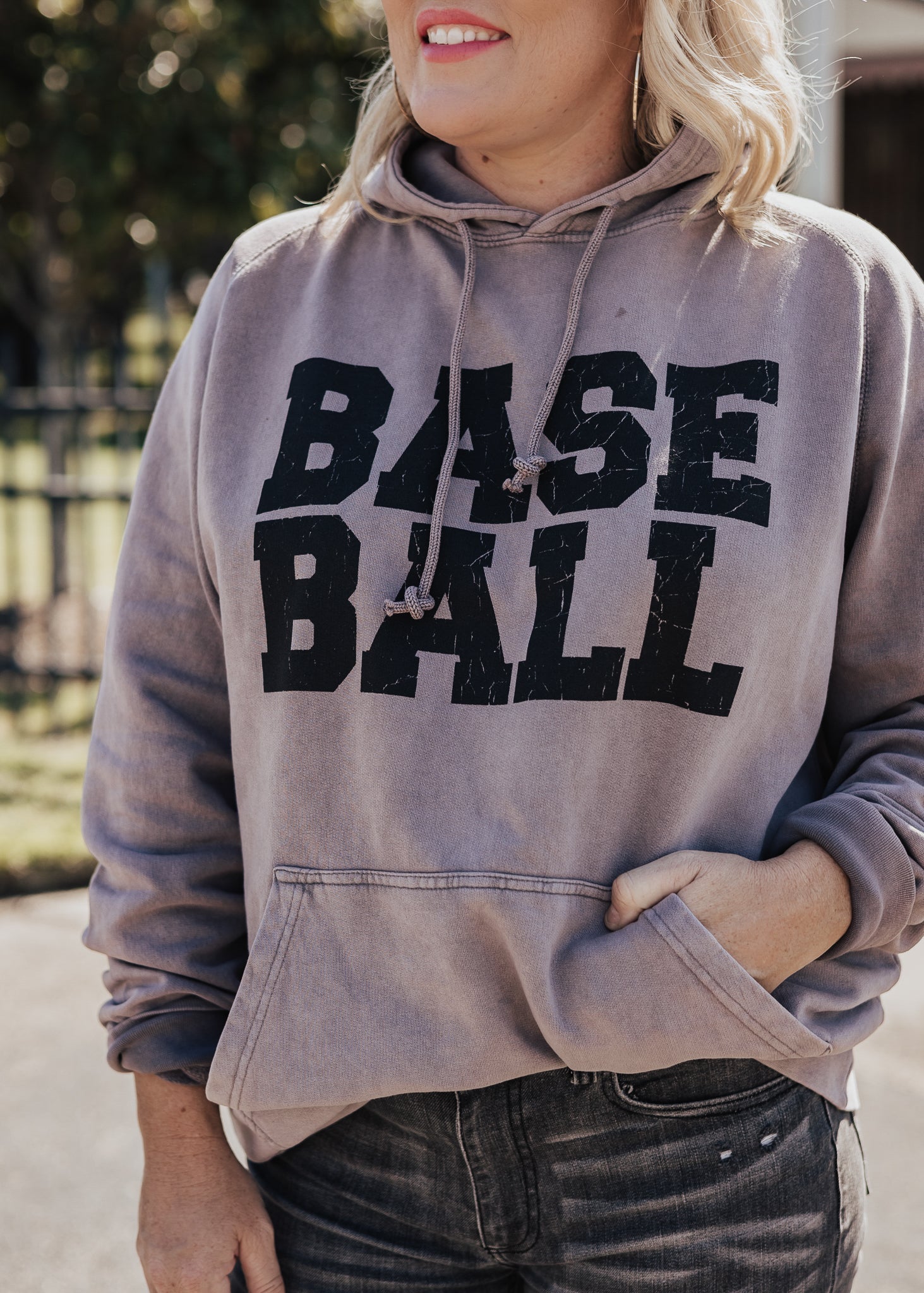 Pre-Order: Baseball Vintage Raglan Hoodie *Zinc (Grey/Purple) (S-3X) Chloe Vs Tank The Boutique