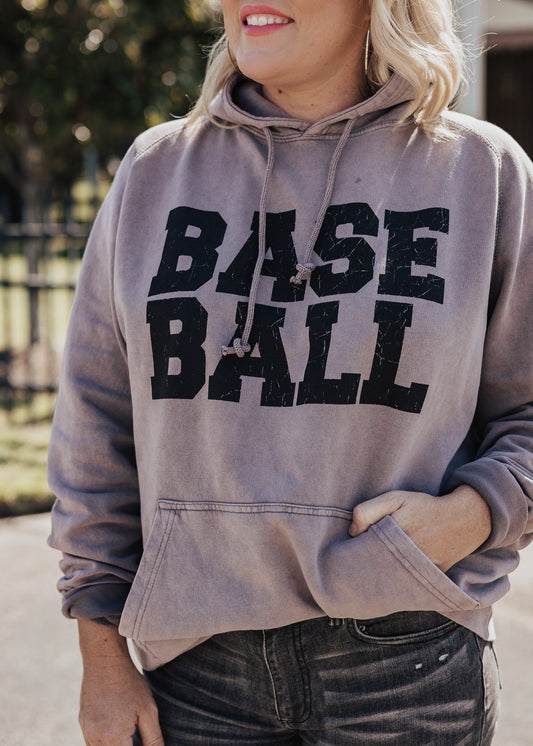 Pre-Order: Baseball Vintage Raglan Hoodie *Zinc (Grey/Purple) (S-3X) Chloe Vs Tank The Boutique
