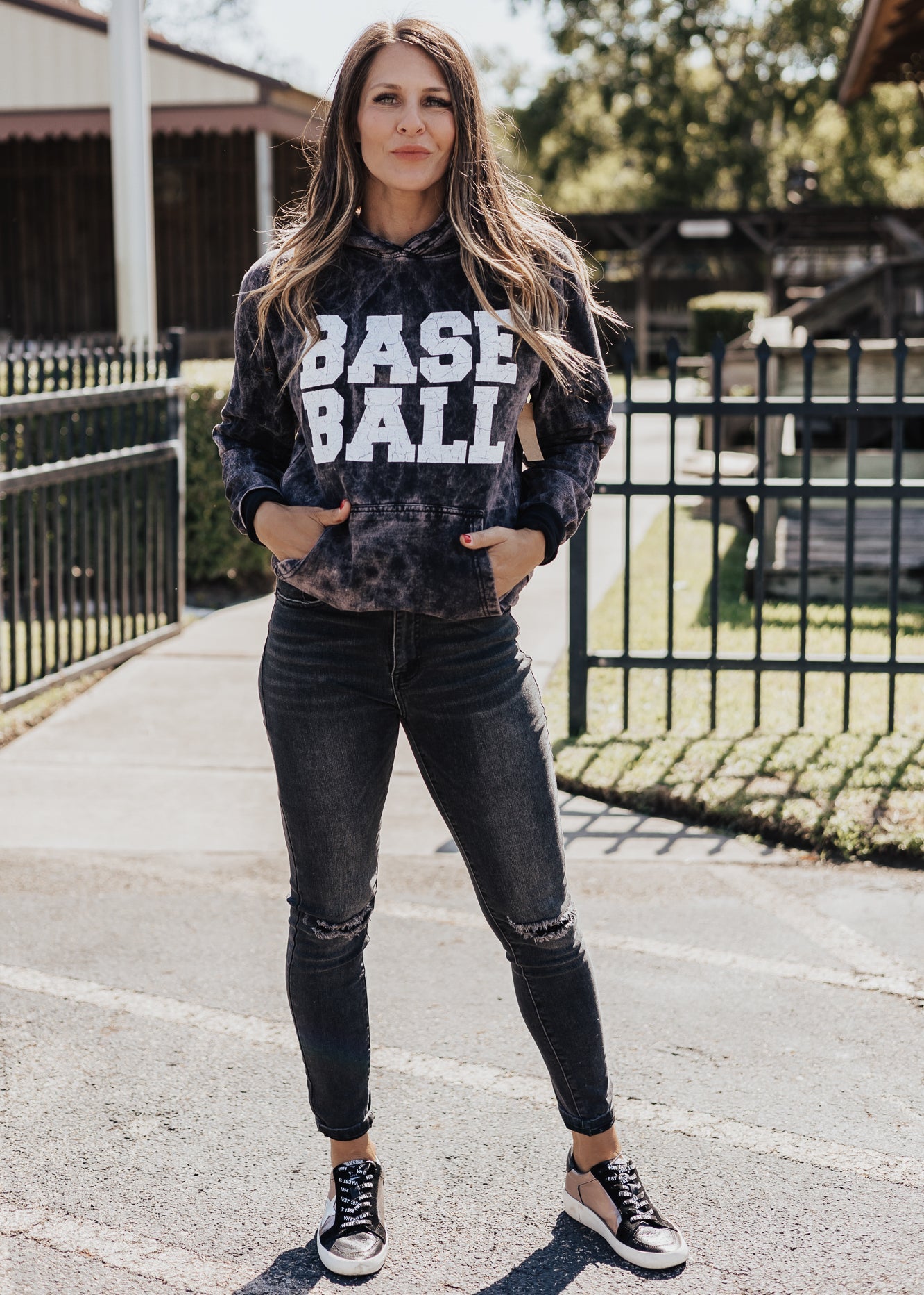 Baseball Vintage Raglan Hoodie *Cloud Black (S-3X) Chloe Vs Tank The Boutique