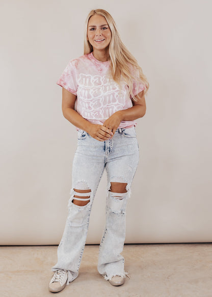 Curvy MAMA Tee *Pink Tie Dye (S-3X) Chloe Vs Tank The Boutique