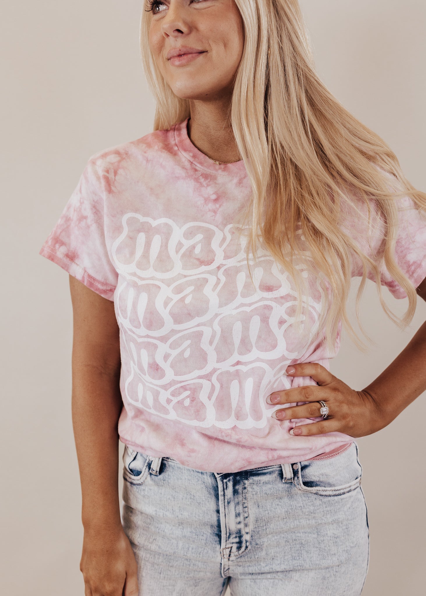 Curvy MAMA Tee *Pink Tie Dye (S-3X) Chloe Vs Tank The Boutique