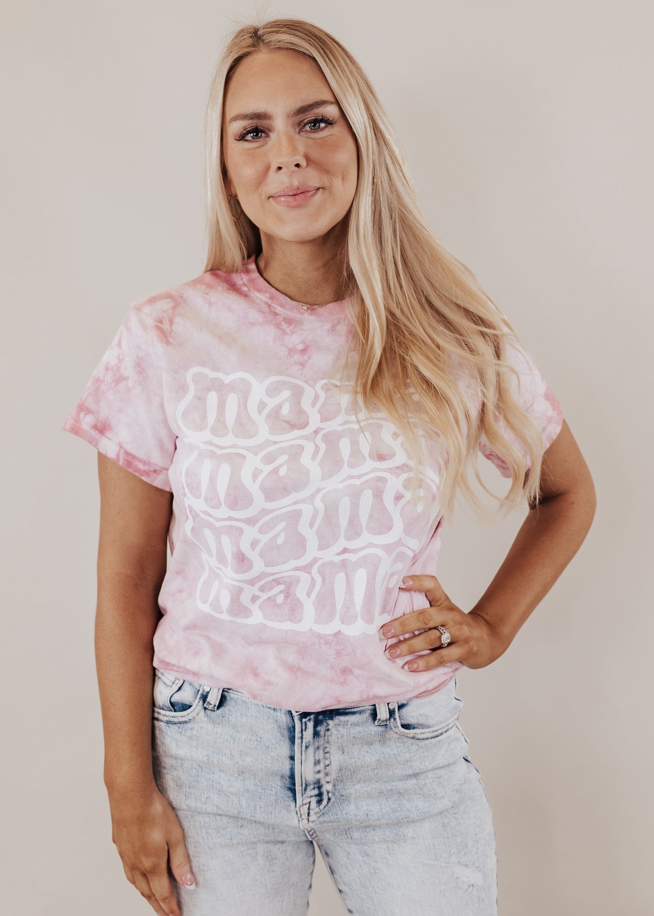 Curvy MAMA Tee *Pink Tie Dye (S-3X) Chloe Vs Tank The Boutique