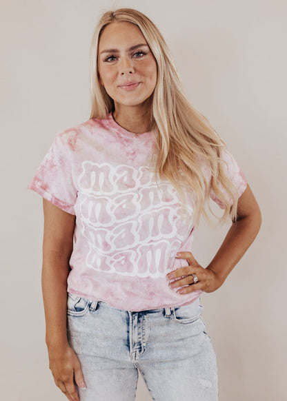 Curvy MAMA Tee *Pink Tie Dye (S-3X) Chloe Vs Tank The Boutique