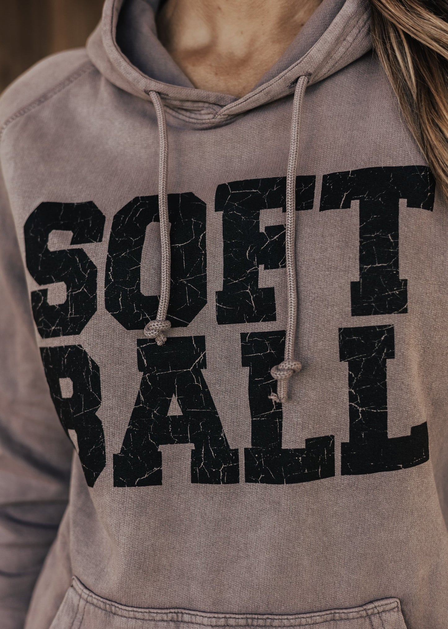 SOFTBALL Vintage Raglan Hoodie *Zinc (S-3X) Chloe Vs Tank The Boutique