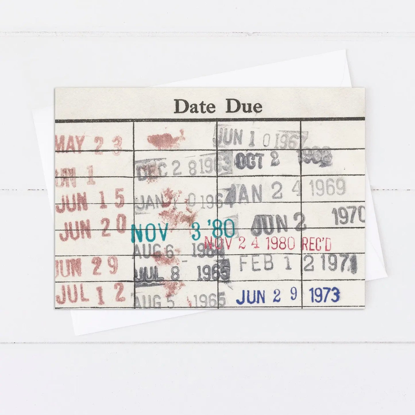 Library Book Due Date Blank Notecard Set Joyful Moose