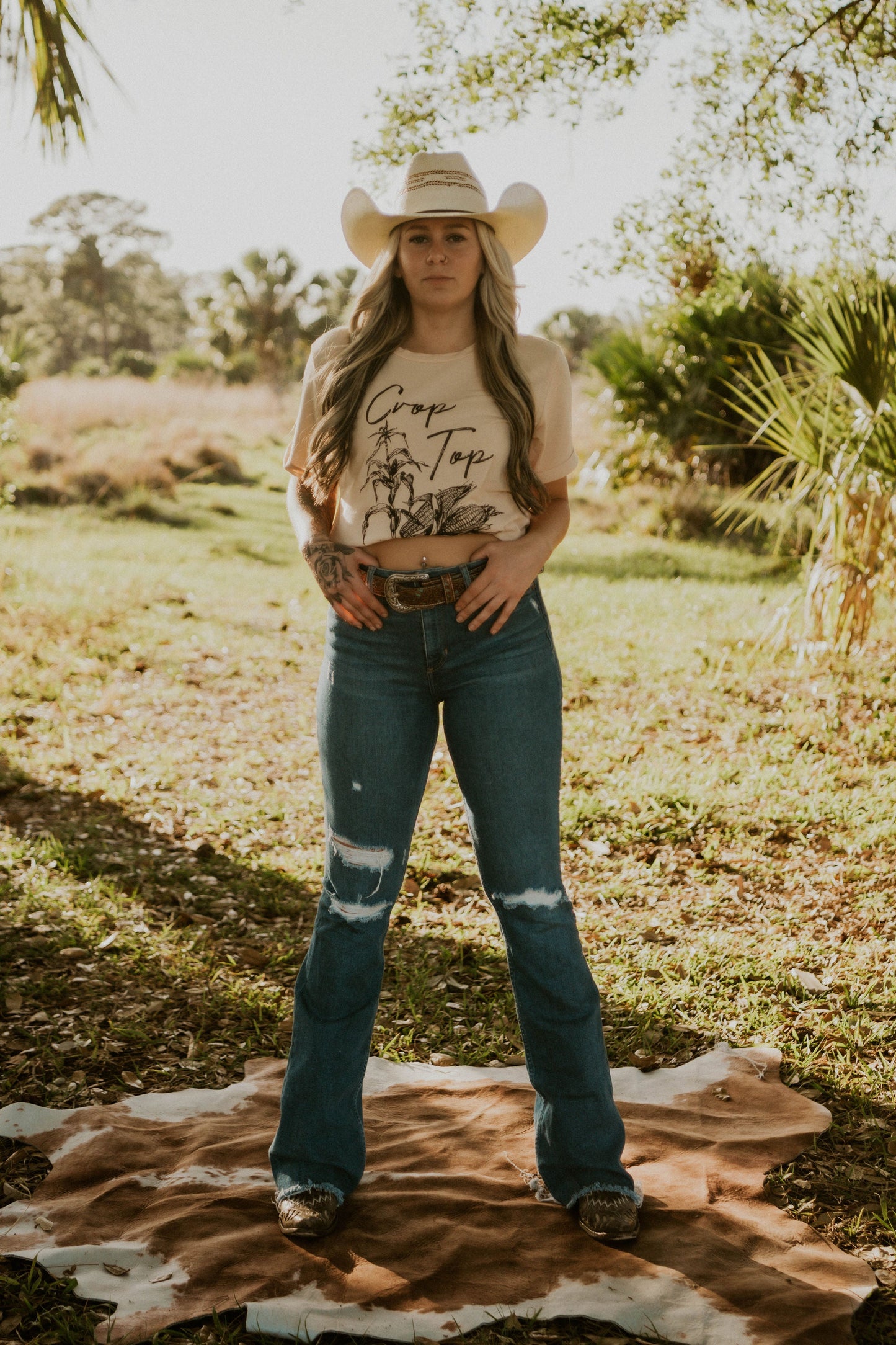 Crop Top Graphic T-Shirt Wild Cactus Boutique