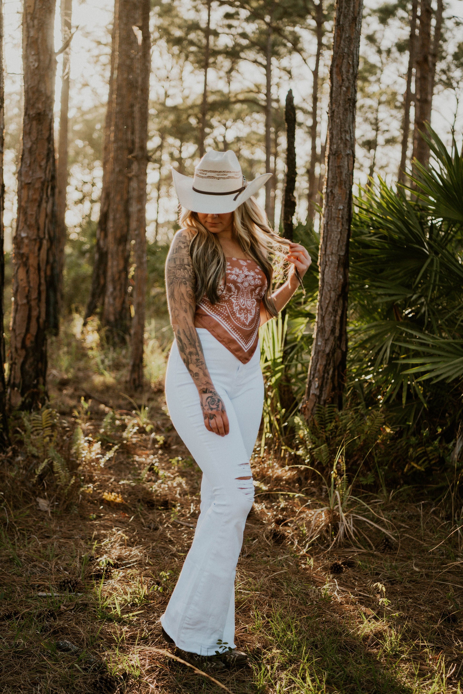 White High Waisted Bell Bottoms Wild Cactus Boutique