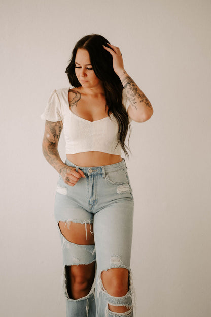 Katy's Smocked Crop Top Wild Cactus Boutique