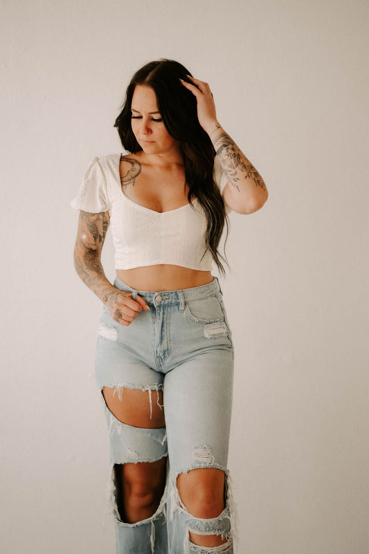 Katy's Smocked Crop Top Wild Cactus Boutique