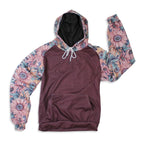 Soft Floral Poppy Heavy Fleece Raglan Hoodie Luckless Outfitters