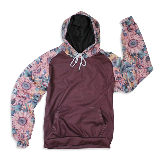 Soft Floral Poppy Heavy Fleece Raglan Hoodie Luckless Outfitters