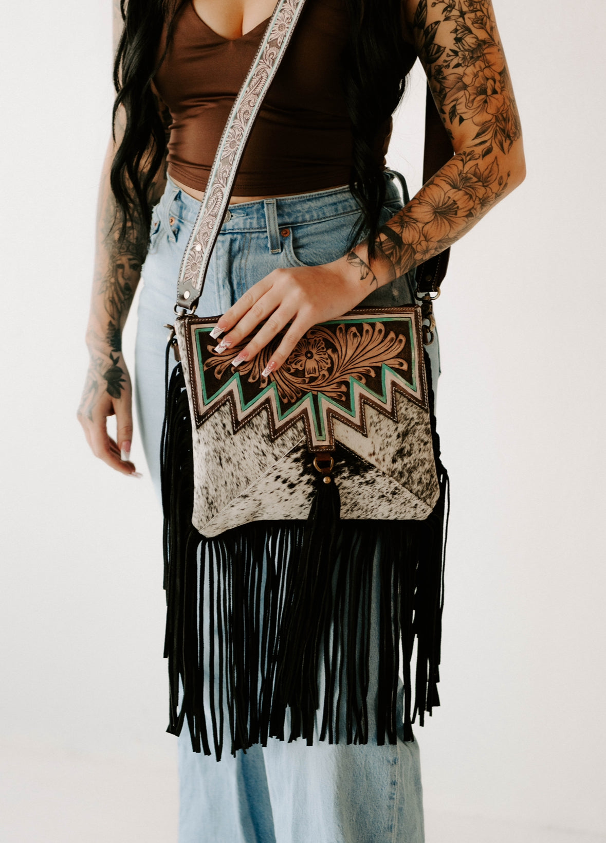 Western Cowhide Leather Purse & Wallet Wild Cactus Boutique