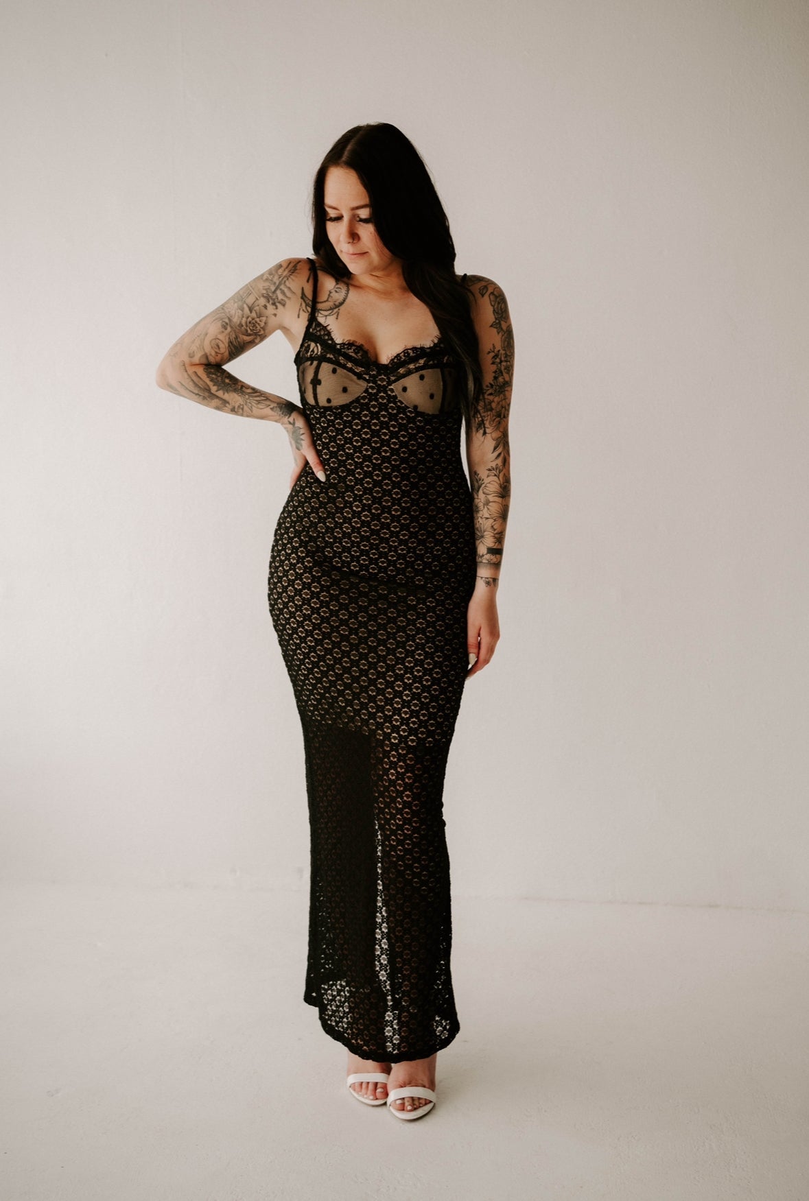 Laurens Lace Slit Dress Wild Cactus Boutique
