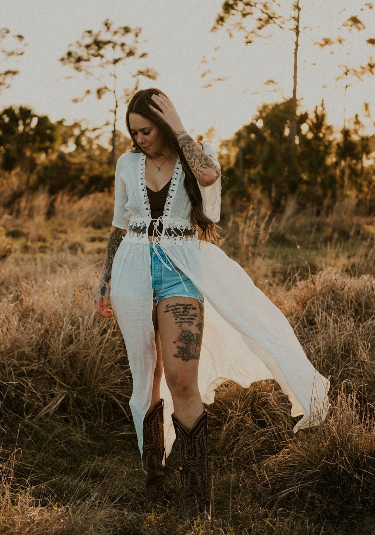 Boho Breeze Lace Long Duster Wild Cactus Boutique