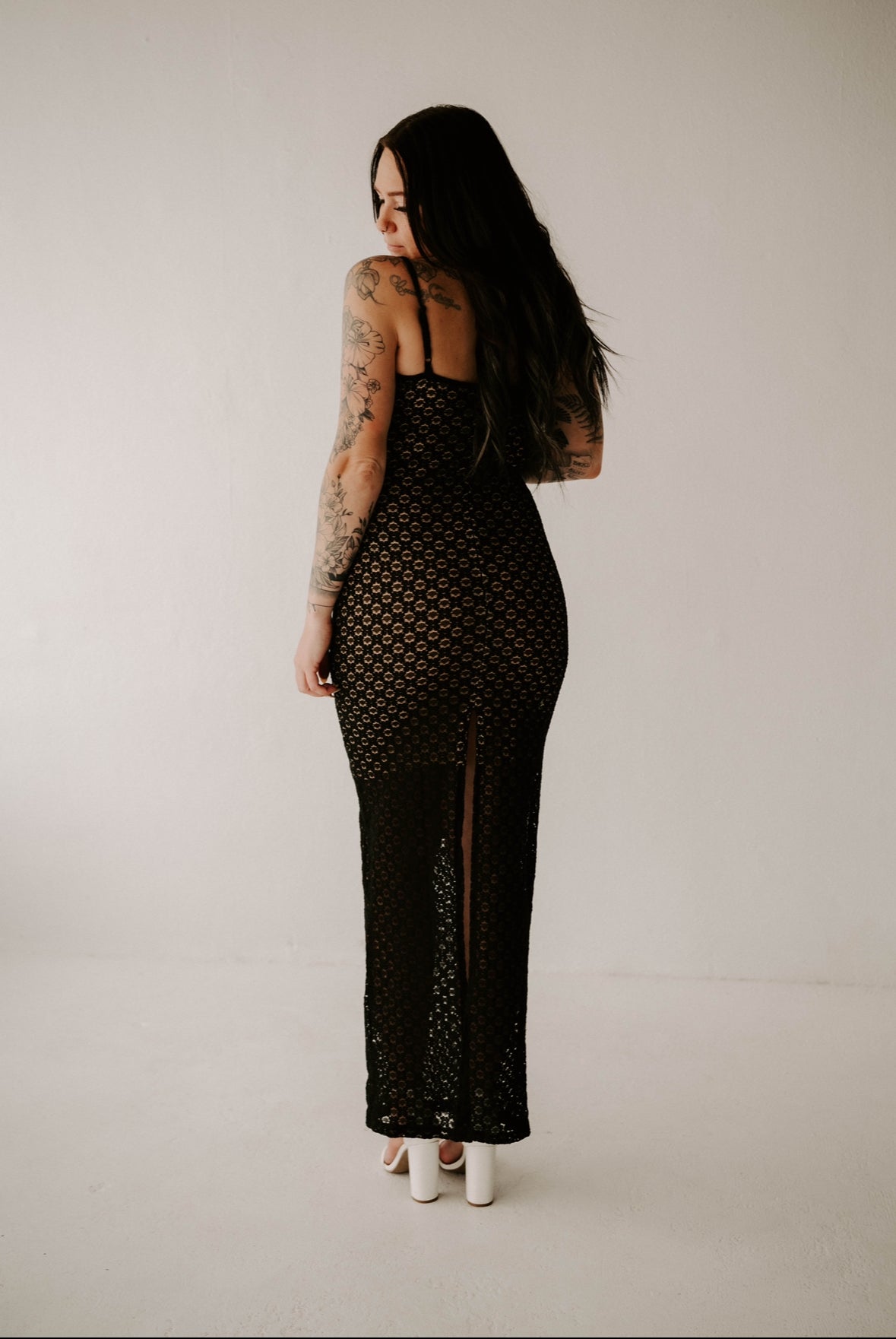 Laurens Lace Slit Dress Wild Cactus Boutique