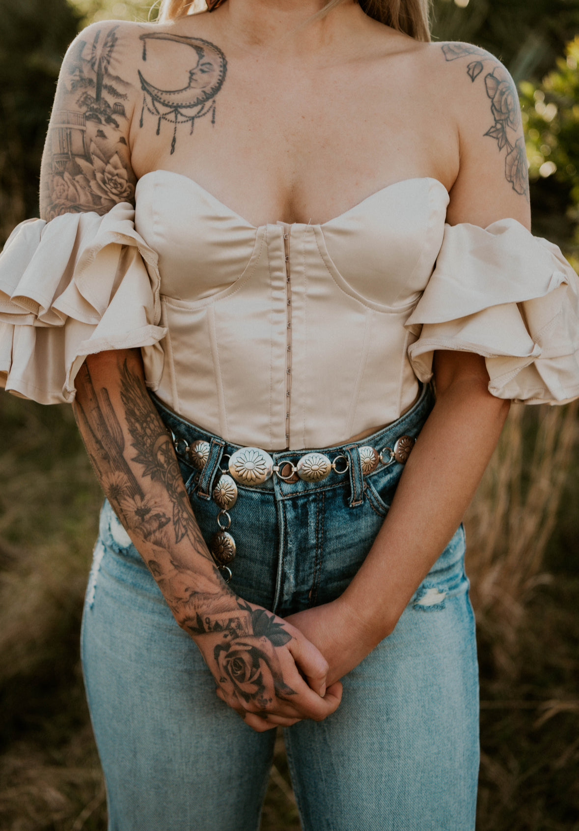 Juliet's Corset Satin Blouse Wild Cactus Boutique