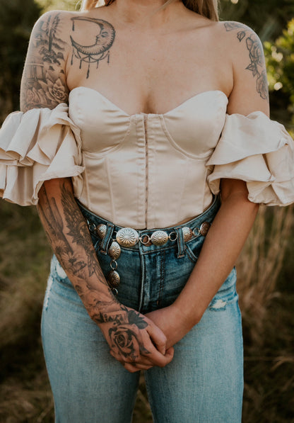 Juliet's Corset Satin Blouse Wild Cactus Boutique