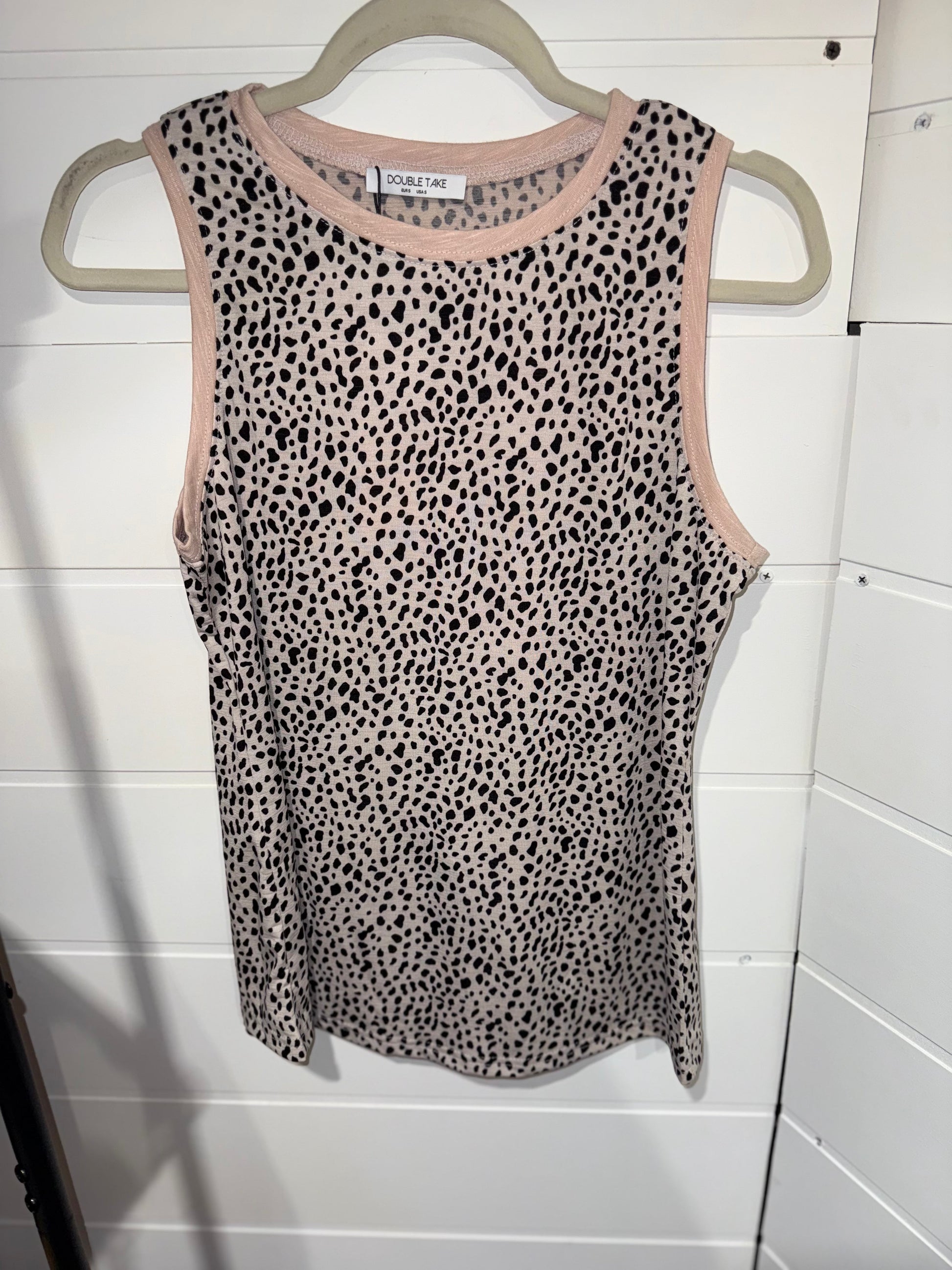 Pink Printed Round Neck Tank Thread & Co. Boutique, LLC