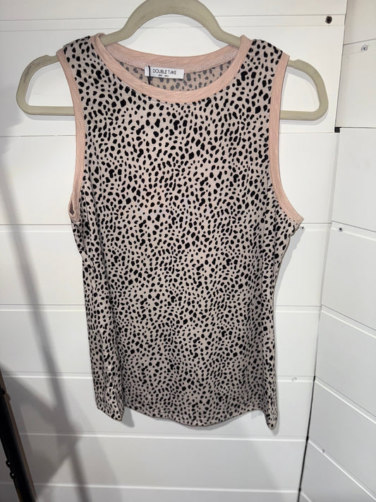 Pink Printed Round Neck Tank Thread & Co. Boutique, LLC