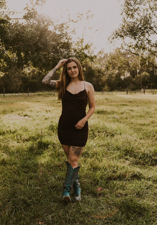 Kadden's Brown Mini Dress Wild Cactus Boutique