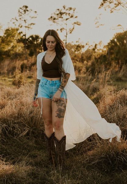 Boho Breeze Lace Long Duster Wild Cactus Boutique