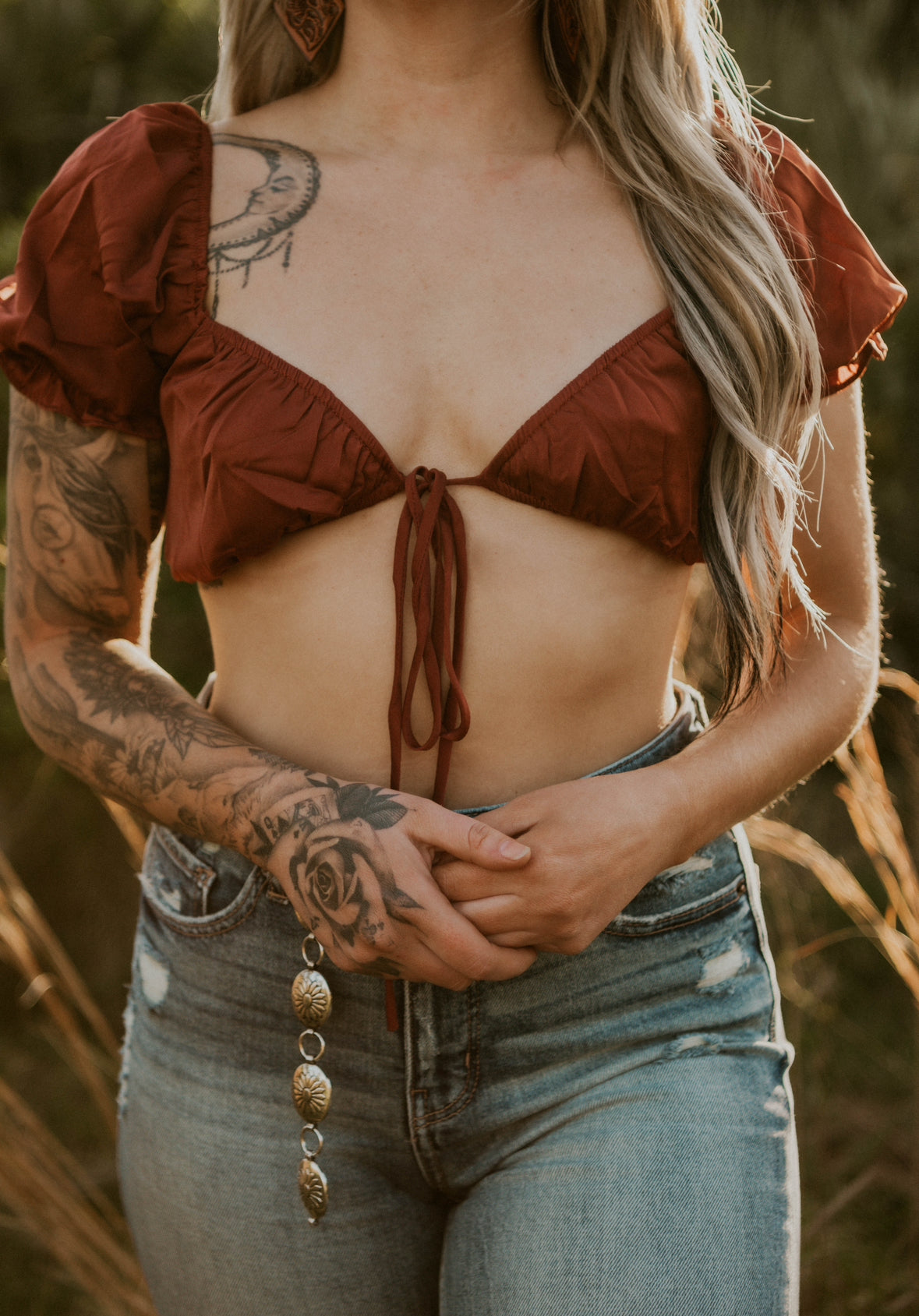 Karen's Rust Crop Top Wild Cactus Boutique
