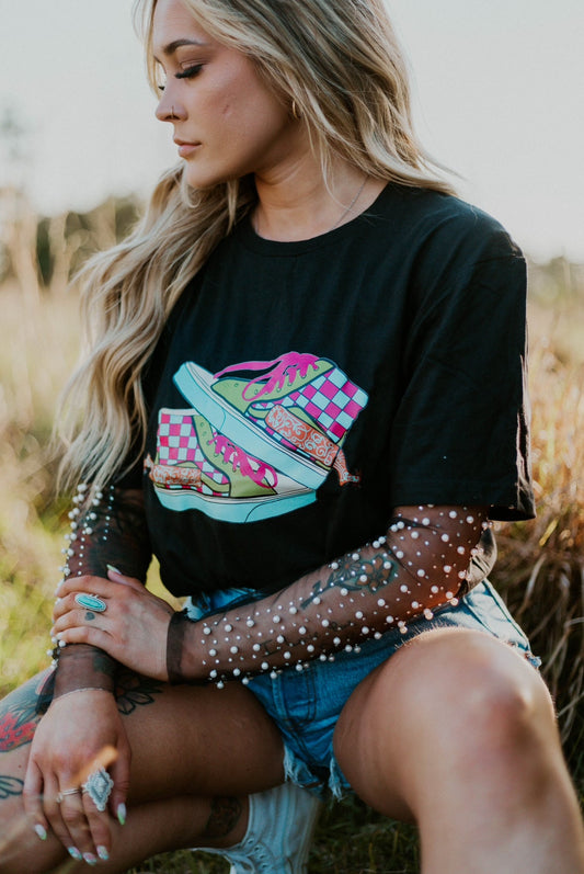 Neon off the wall Western Graphic Tee/Crew Pullover Wild Cactus Boutique