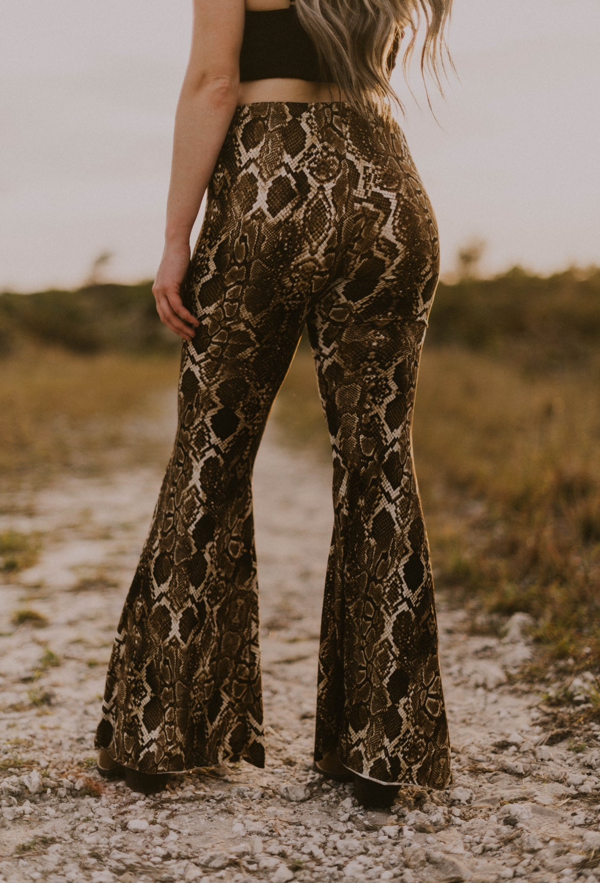 Cher Snake Flare Pants Wild Cactus Boutique