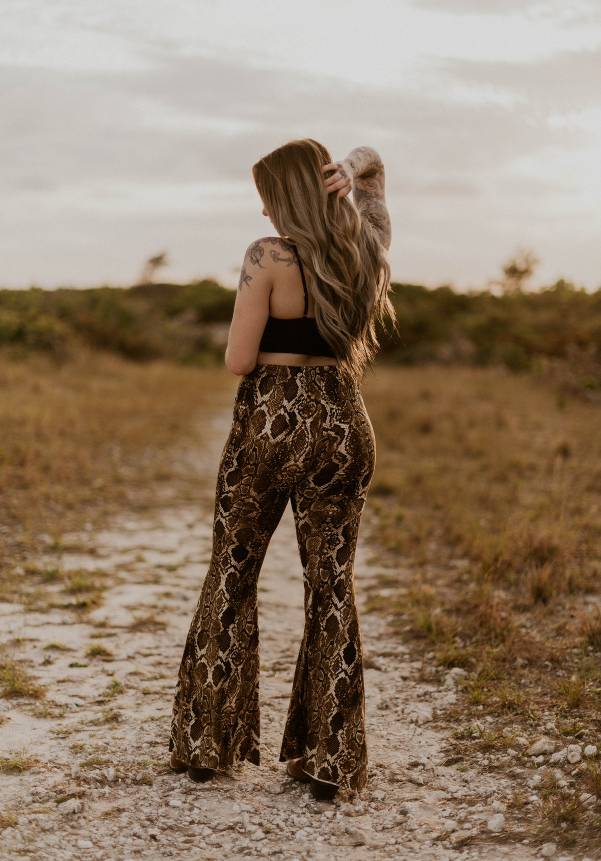 Cher Snake Flare Pants Wild Cactus Boutique