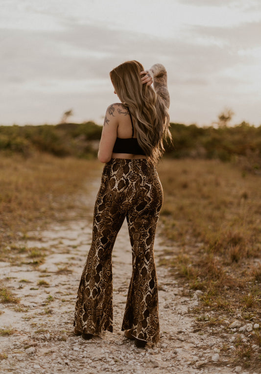 Cher Snake Flare Pants Wild Cactus Boutique