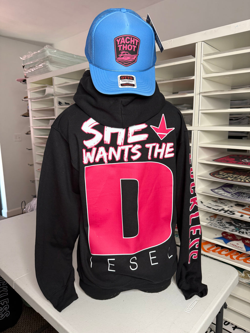 She Wants the Diesel | Funny Men's and Women's Black Country Hoodie Luckless Outfitters
