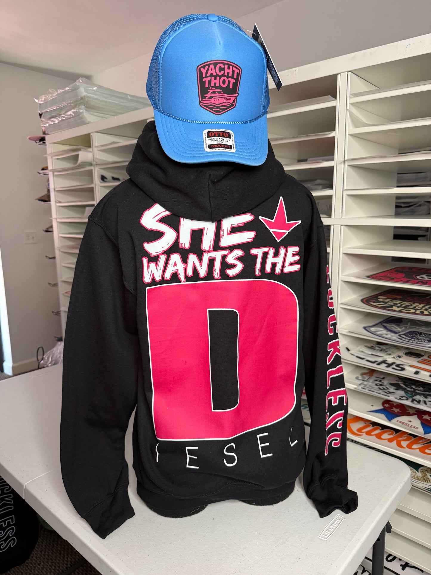 She Wants the Diesel | Funny Men's and Women's Black Country Hoodie Luckless Outfitters