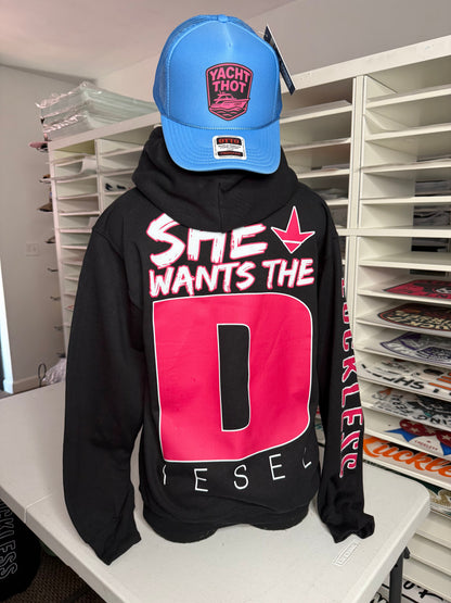 She Wants the Diesel | Funny Men's and Women's Black Country Hoodie Luckless Outfitters
