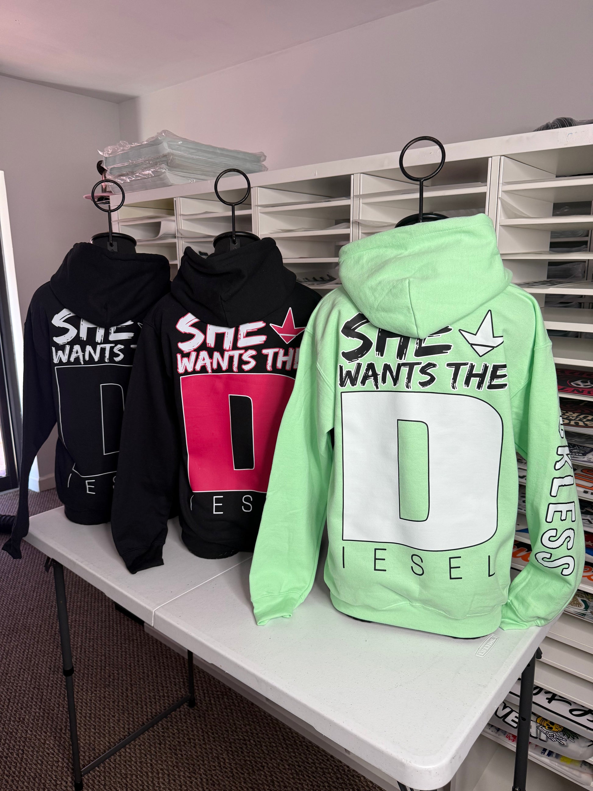 She Wants the Diesel | Funny Men's and Women's Black Country Hoodie Luckless Outfitters