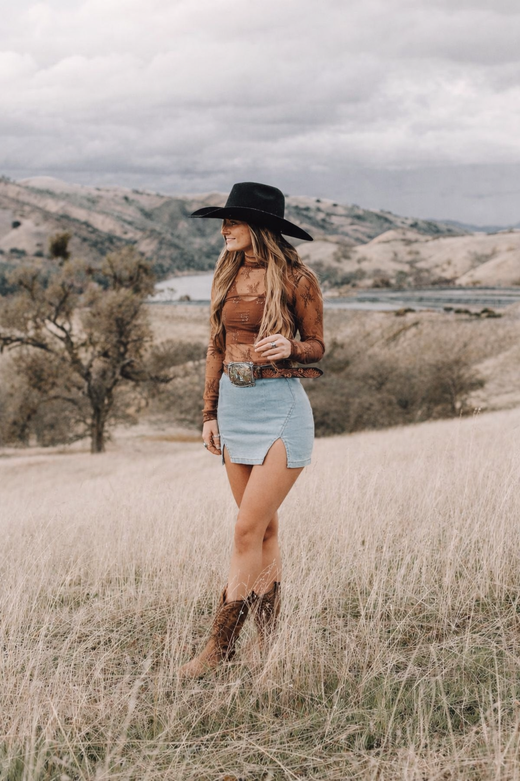 Tia's High Waisted Light Denim Skirt Wild Cactus Boutique