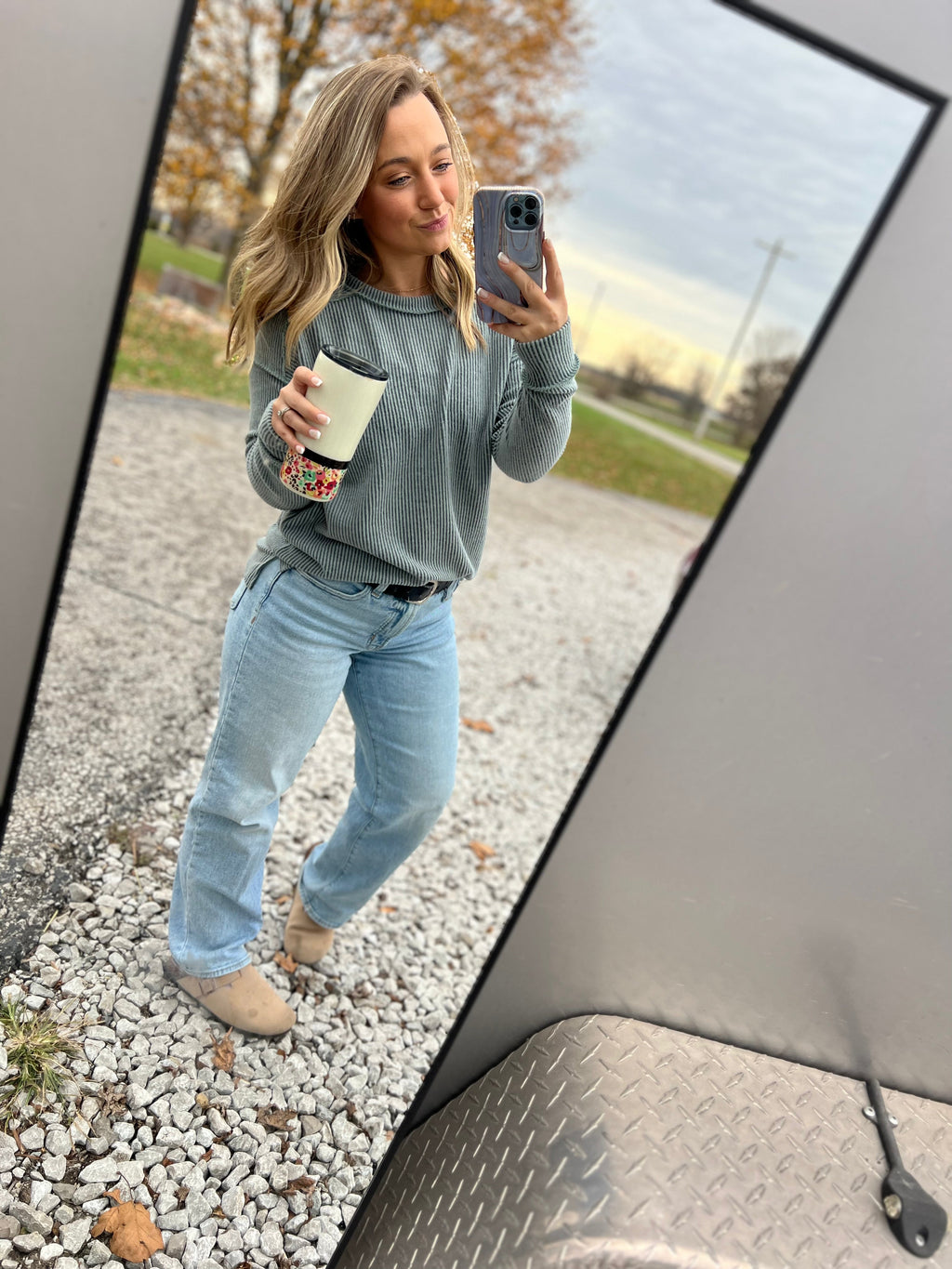 Solid Blush Ribbed Pullover Thread & Co. Boutique, LLC