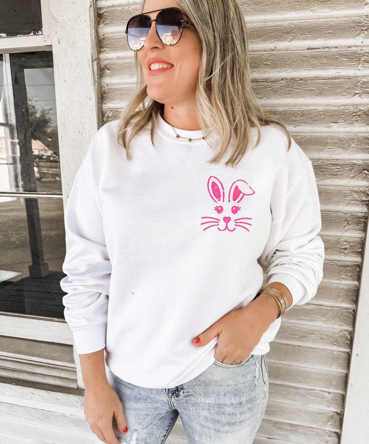 Pocket Bunny Sweatshirt *12 Colors (S-3X) Chloe Vs Tank The Boutique