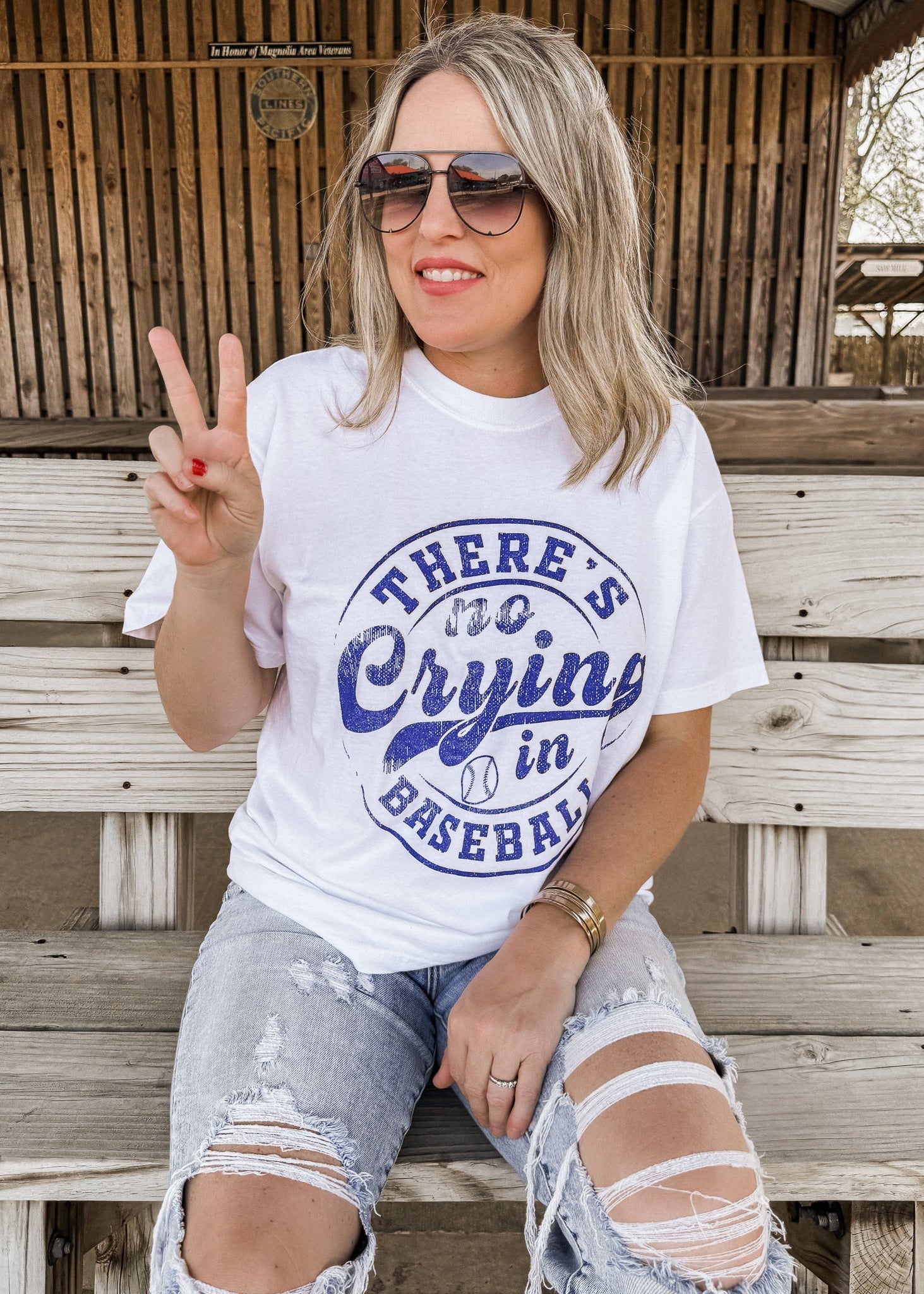 No Crying in Baseball Tee *11 Colors (S-3X) Chloe Vs Tank The Boutique