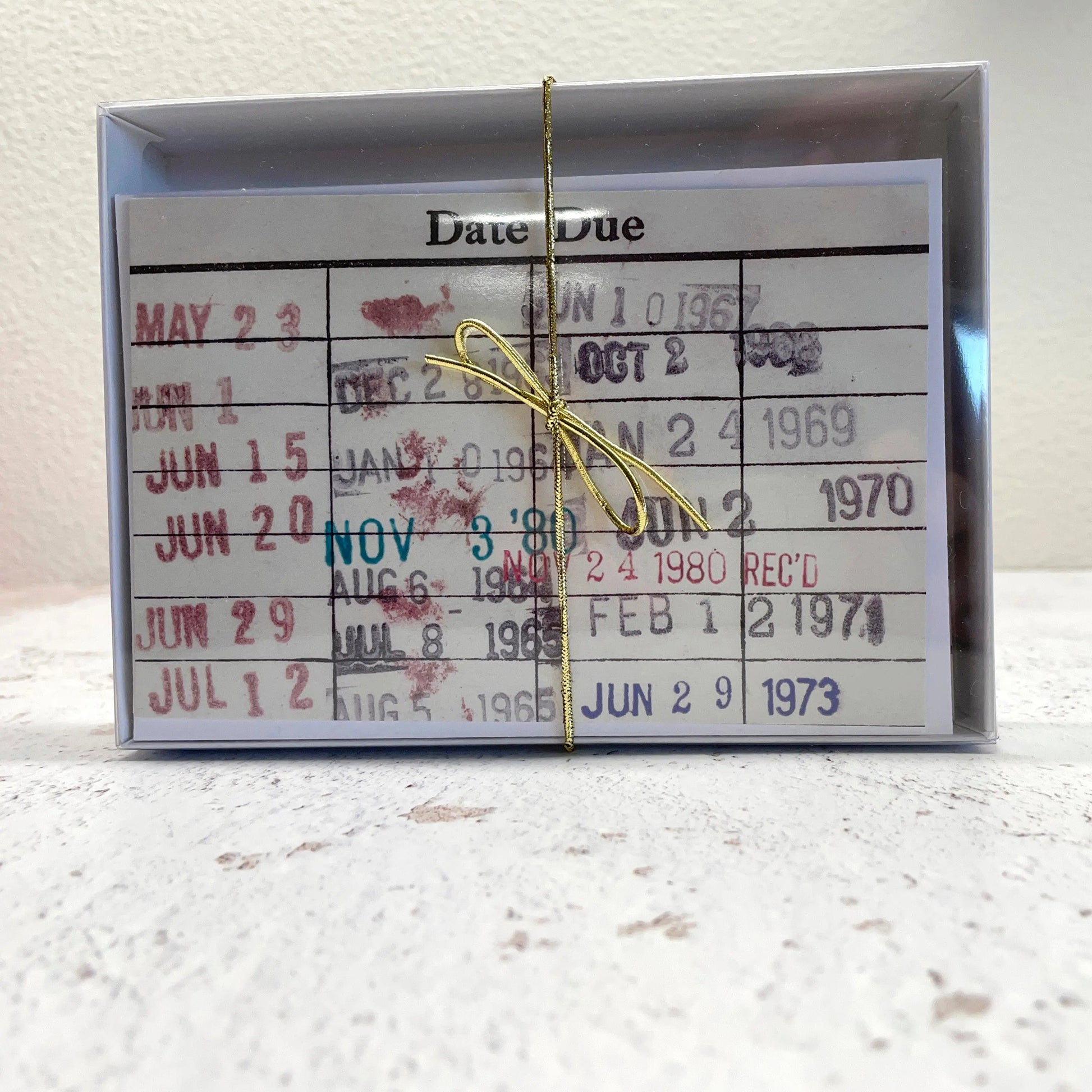 Library Book Due Date Blank Notecard Set Joyful Moose