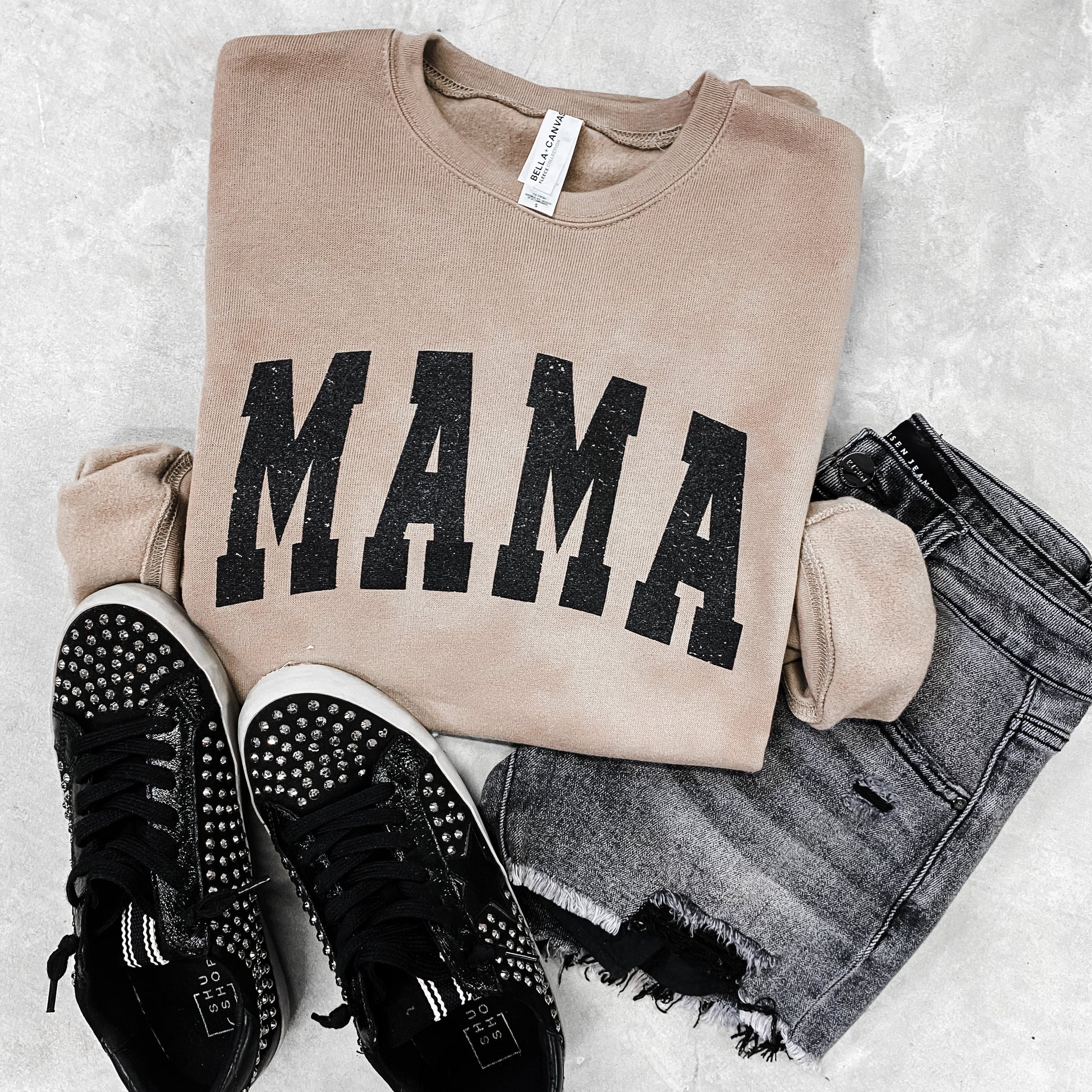 Mama Sweatshirt *Tan (S-2x) Chloe Vs Tank The Boutique