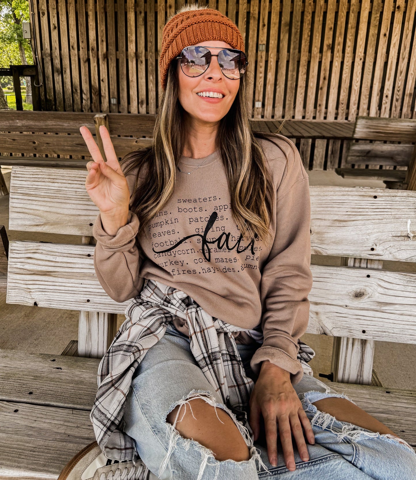 Fall Words SUPER SOFT Sweatshirt *TAN (S-2X) Bella Canvas Chloe Vs Tank The Boutique