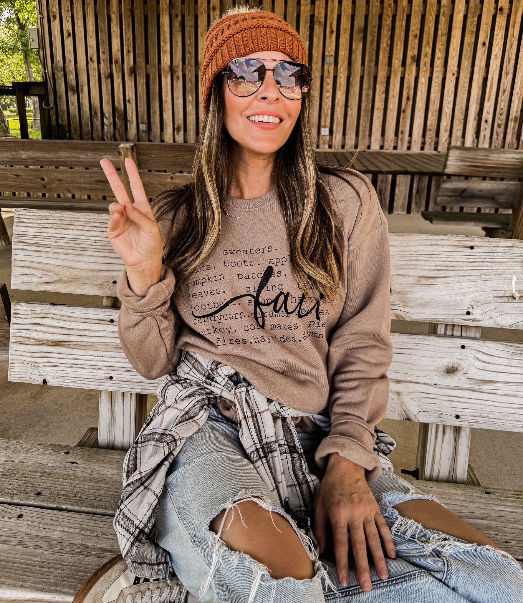 Fall Words SUPER SOFT Sweatshirt *TAN (S-2X) Bella Canvas Chloe Vs Tank The Boutique