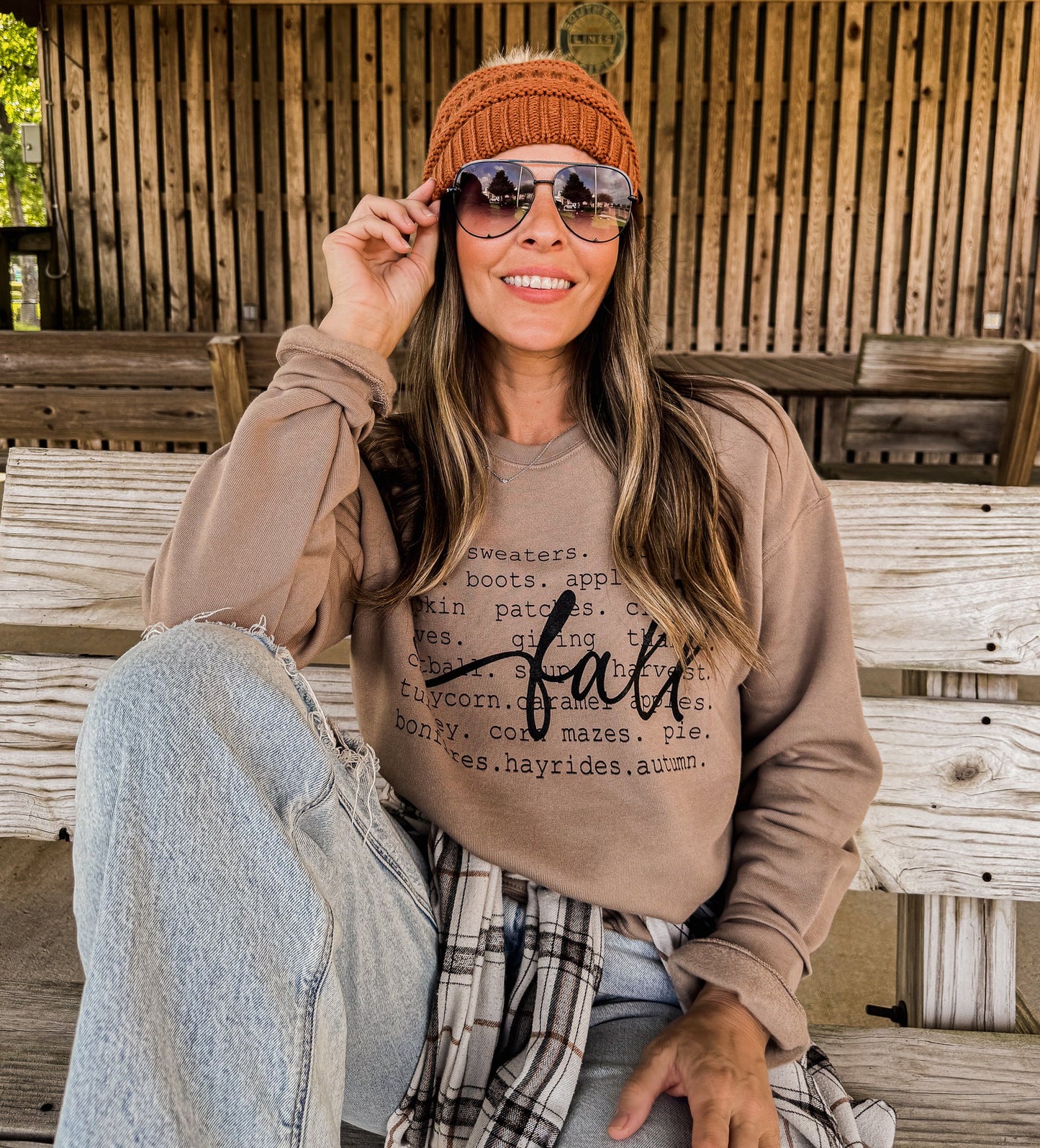 Fall Words SUPER SOFT Sweatshirt *TAN (S-2X) Bella Canvas Chloe Vs Tank The Boutique
