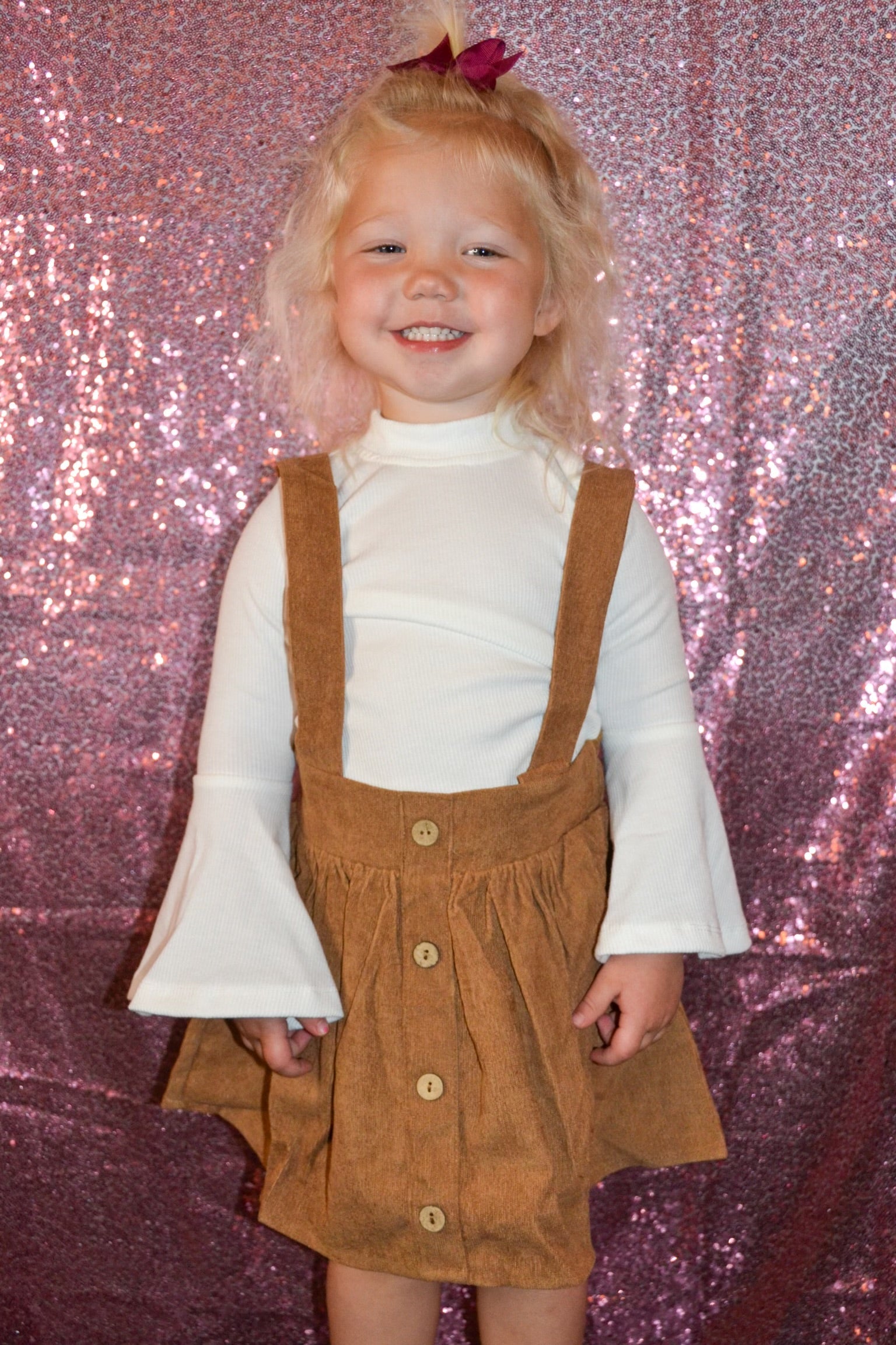 Fallon Corduroy Suspender Skirt - Praline Thread & Co. Boutique, LLC