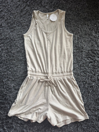 Taupe Romper Thread & Co. Boutique, LLC