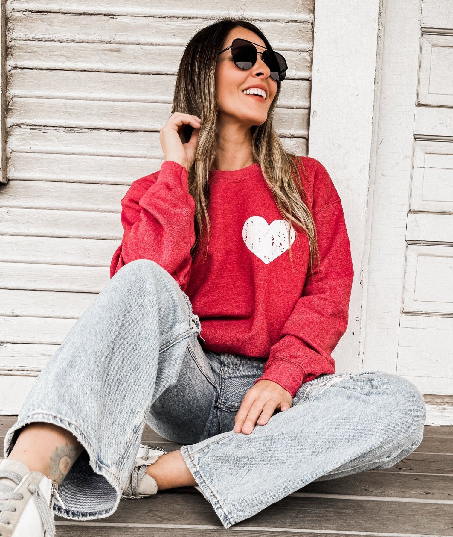 Pocket Heart Sweatshirt *6 Colors (S-3X) Chloe Vs Tank The Boutique