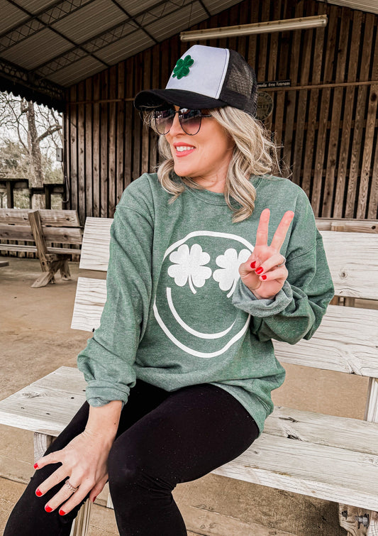 Shamrock Eyes Sweatshirt *5 Colors (S-3X) Chloe Vs Tank The Boutique